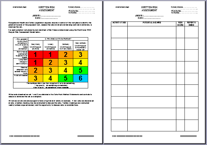 Ohs Documents Australia Risk Assessments 